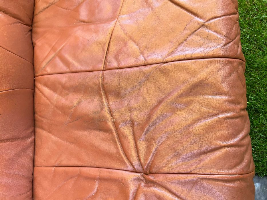 Zestaw wypoczynkowy skórzany 3-2-1