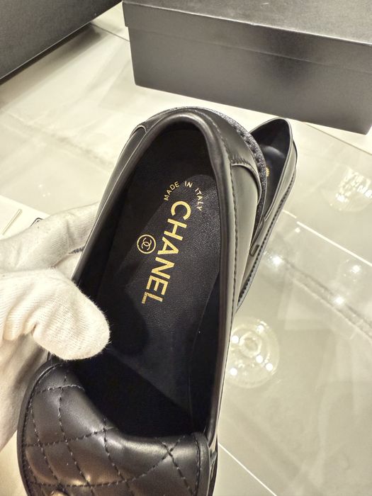 Mokasyny Chanel Black Leather