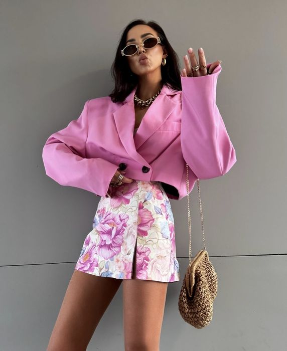 Spódnico-spodenki ecru w kwiaty La Milla rozmiar 36