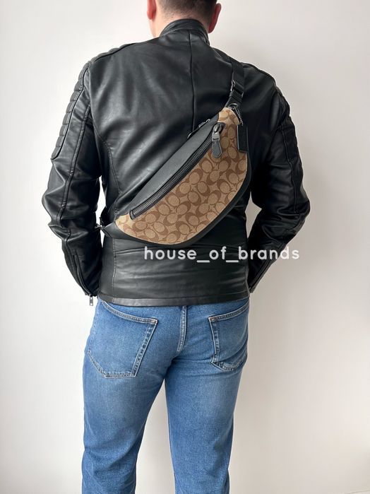 COACH Warren Belt Bag Чоловіча шкіряна сумочка бананка мужская сумка