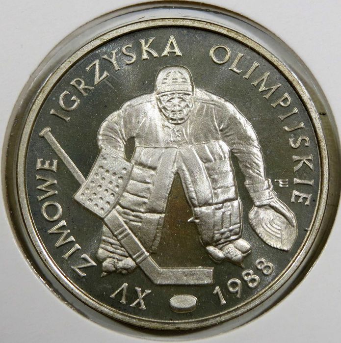 Polonia - Comemorativa em PRATA PROOF 750% 500 zlotych, Olimpíadas Calgary 1988 1987 FDC