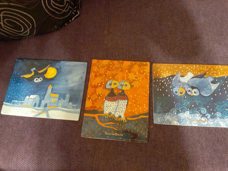 3 obrazy porcelanowe Rosina Wachtmeister Goebel limitowane