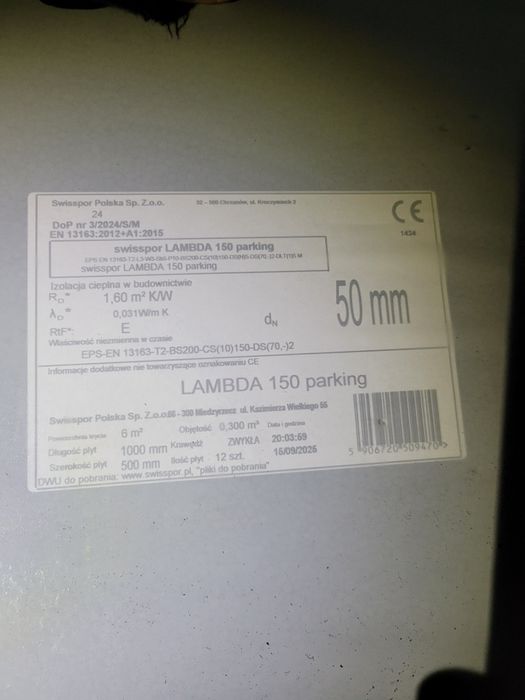 Styropian grafitowy Swisspor LAMBDA 150 031 Parking