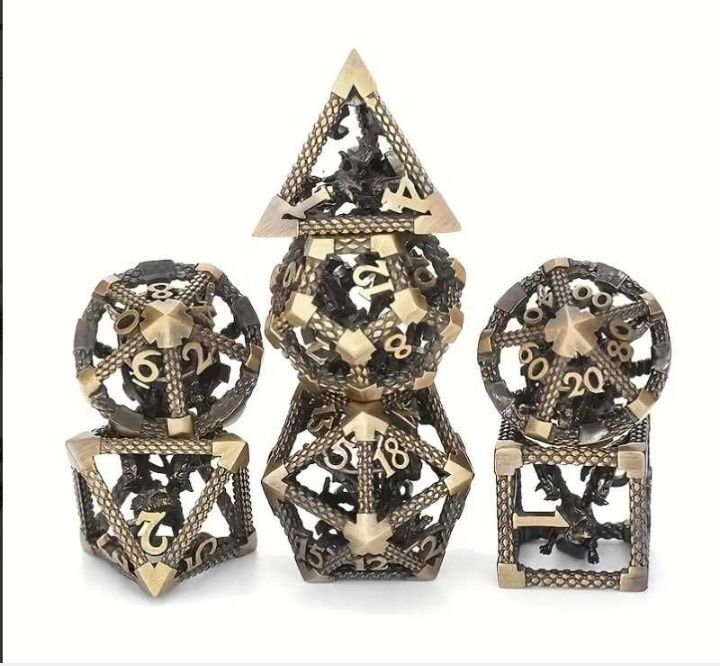 Набір металевих кубиків днд Austor 7 шт — Hollow Dragon Design