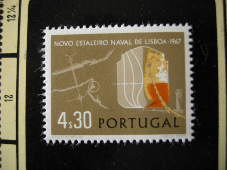 Filatelia selos 1967 inauguração estaleiro naval lisnave