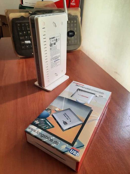 Teclado, hub e router