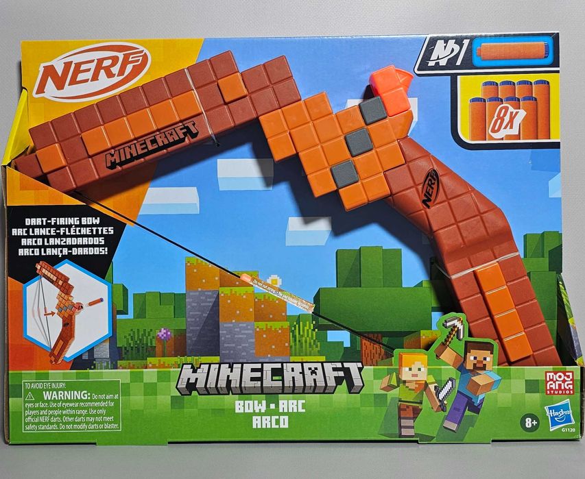 Лук Майнкрафт Hasbro Nerf Minecraft Bow Dart Blaster