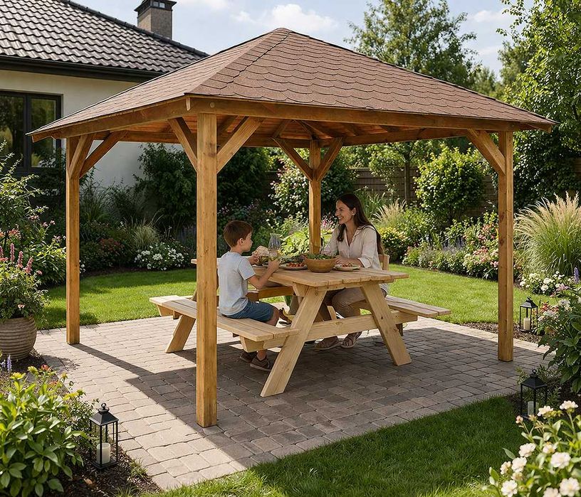 Altana ogrodowa Merida 354x354cm słupki 90x90 mm
