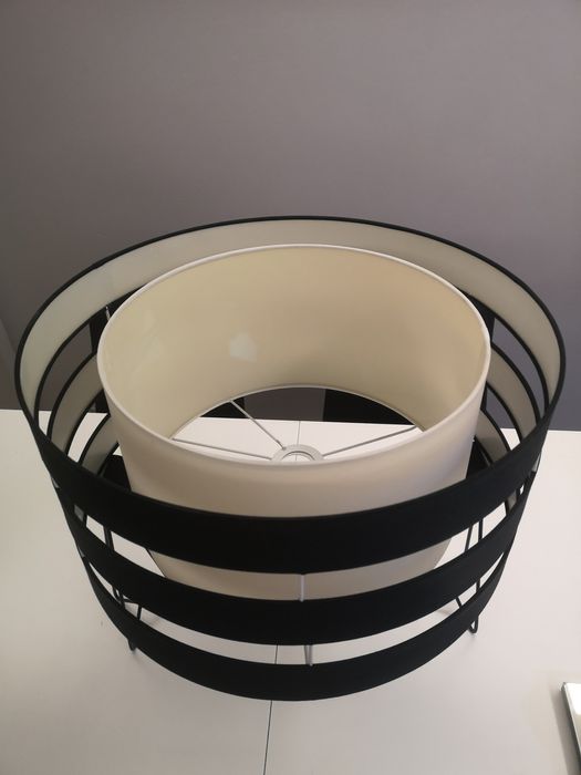Abajur Grande Preto/Branco
