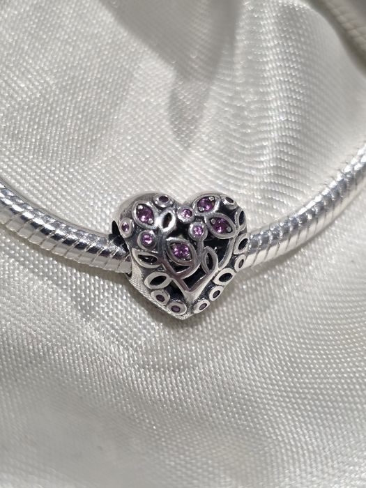 Charms srebrny serce zawieszka do bransoletki typu Pandora  S925