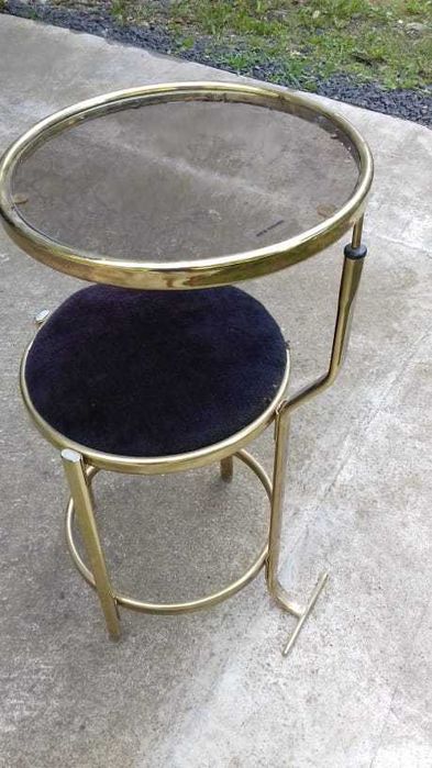 Retro krzeslo-stolik kawowy z lat 70 tych