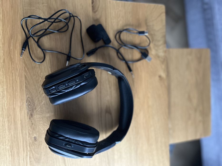 Bezprzewodowe słuchawki gamingowe czarne 2.4 GHz + Bluetooth jak nowe