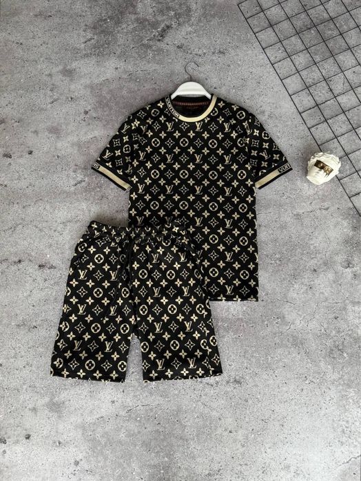 Літній костюм Louis Vuitton чорний літній костюм луі віттон чорний
