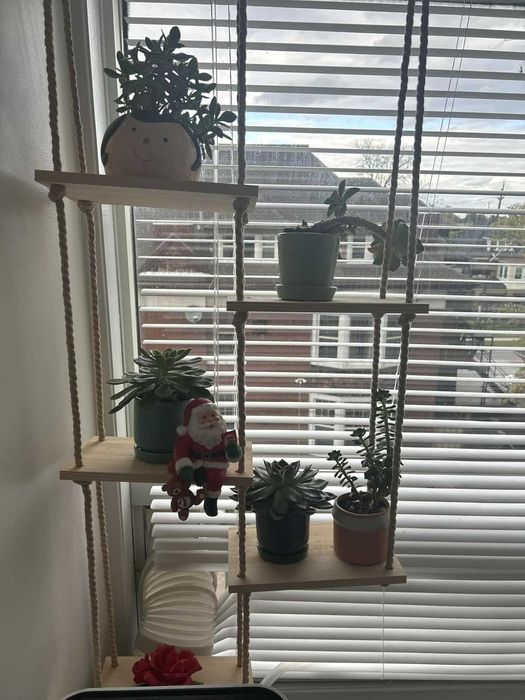 Wiszący ścienny kwietnik z 5 półkami na kwiaty rośliny półki