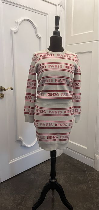 KENZO piękny sweter ze spódnicą, NOWY