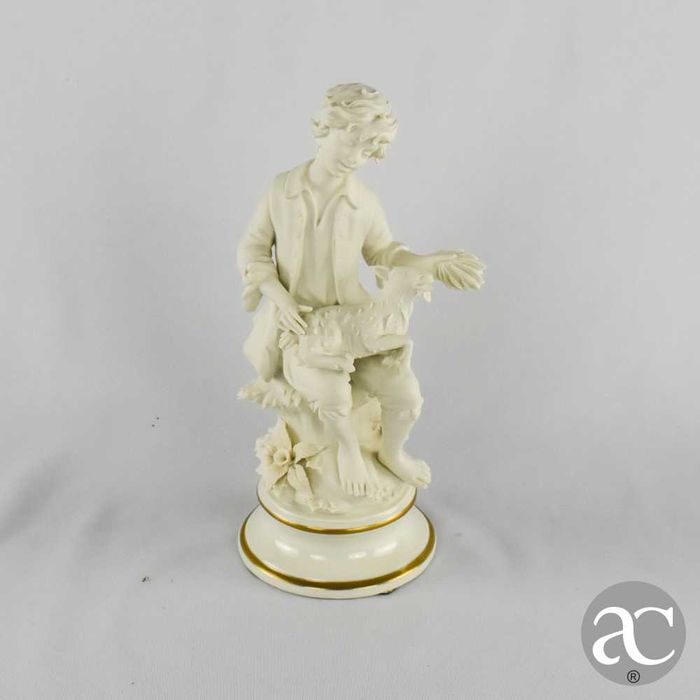 Figura de jovem pastor em biscuit Capodimonte “Marcolin”
