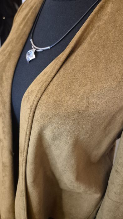 Marynarka damska żakiet nakrycie M 38 Reserved musztardowy zamsz casua