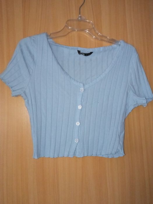 błękitny prążkowany top Shine