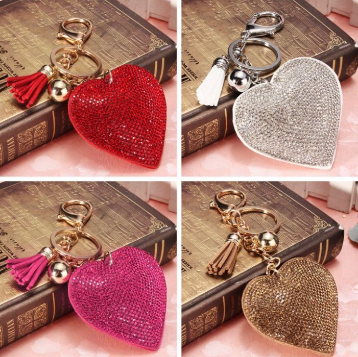Брелок сердце, на ключи, на рюкзак, бижутерия, Валентинка, кулон