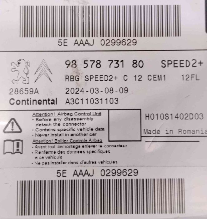 Centralina Airbag 9857873180 - PEUGEOT 208 II