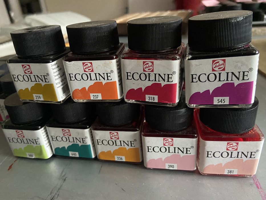 Ecoline Talens zestaw 10 kolorów, akwarela, tusz, zestaw prezentowy