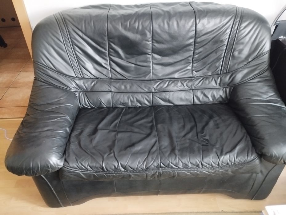 Sofa skórzana czarna