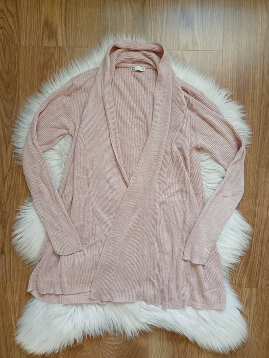 Piękny kardigan glamour uroczy wiskoza bawełna M