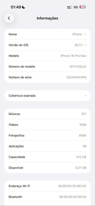 iPhone 16 Pro Max 512GB - Negociável
