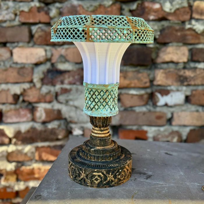 Lampka biurkowa retro vintage steampunk rdza i patyna - wydruk 3d