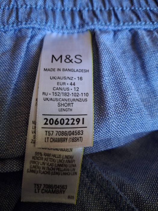 Нові лляні штани M&S Collection High Rise Tapered, льон/віскоза (UK 16)