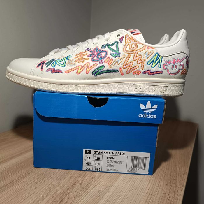 Adidas Stan Smith Pride r. 45 1/3 (29 cm) GX6394 White/Cream White