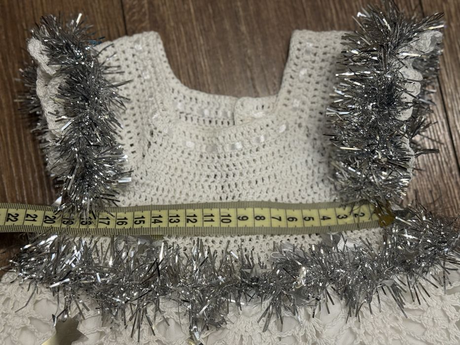 Святкова новорічна нарядна сукня/плаття Сніжинка на рік, з обідочком