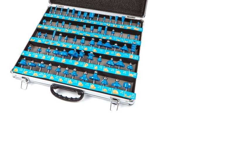 Zestaw frezów do drewna HBM 66 elementów frezy walizka