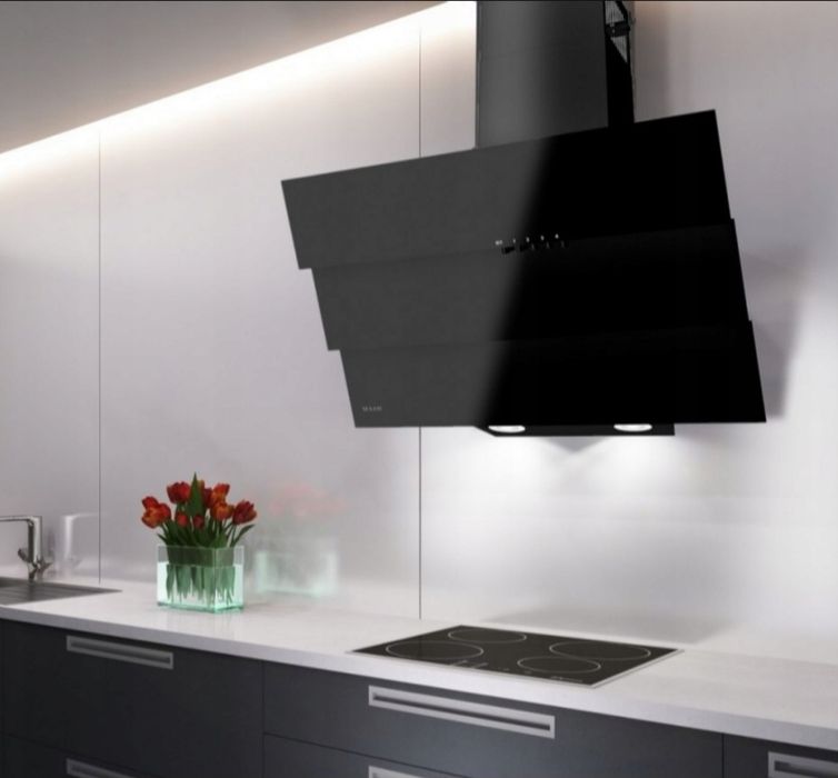 Okap czarne szklo pochlaniacz MAAN 60