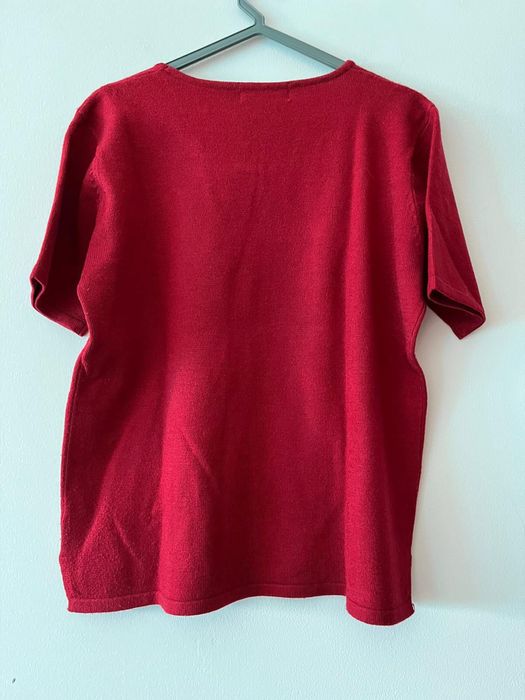 Camisola de manga curta de malha vermelha de senhora tam XL