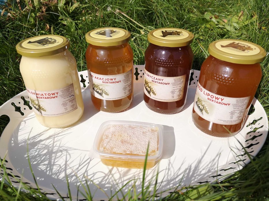 Miód akacjowy 1,25 kg duży słoik 900 ml zbiór 2025 r. wysyłka
