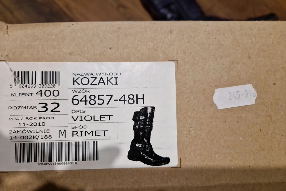 Kozaki dziewczęce Bartek 32