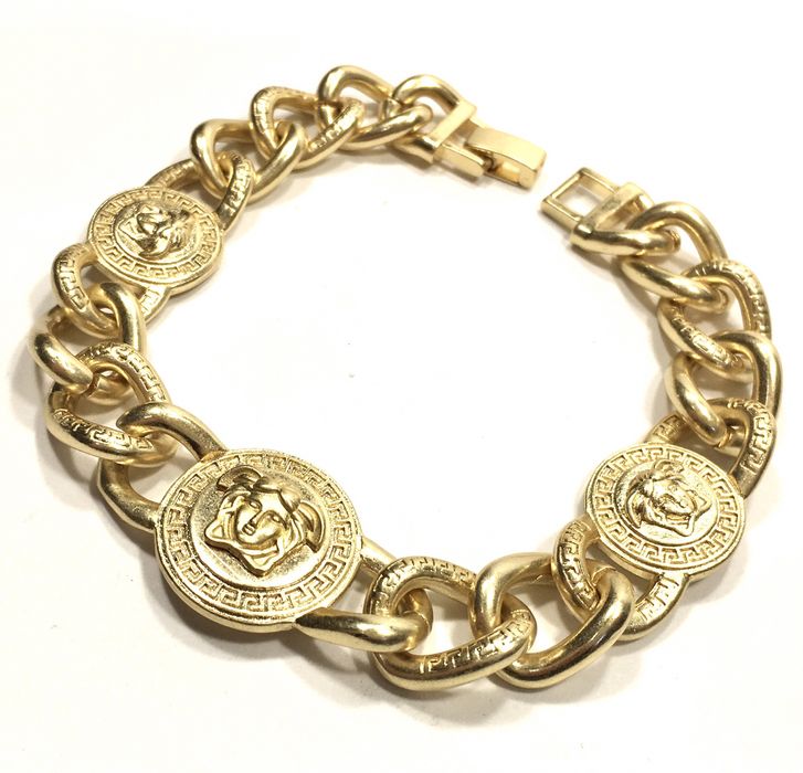 Złota męska bransoleta splot VERSACE•bita próba 585•pozłacana 14K