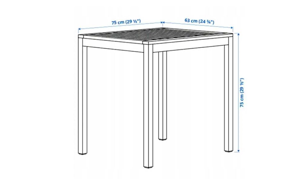 NOWY Stół ogrodowy IKEA NÄMMARÖ 75x63 cm (lita akacja) – fabrycznie zapakowany