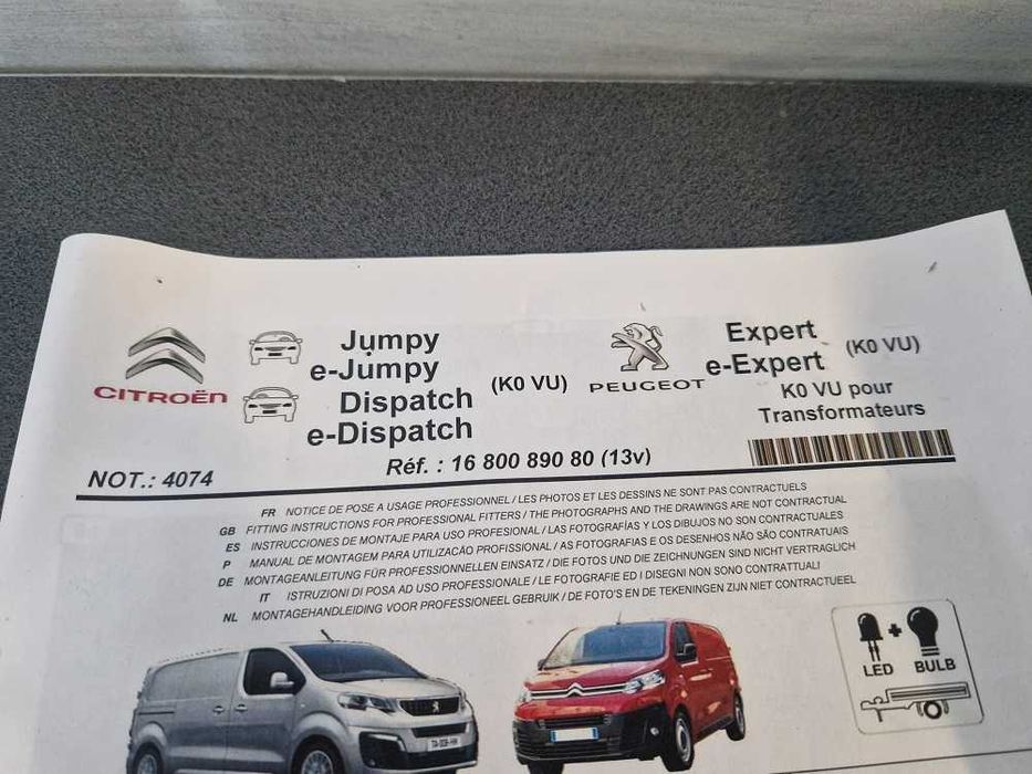 Opel Vivaro C Jumpy Zafira Lift Peugeot Expert Instalacja Haka