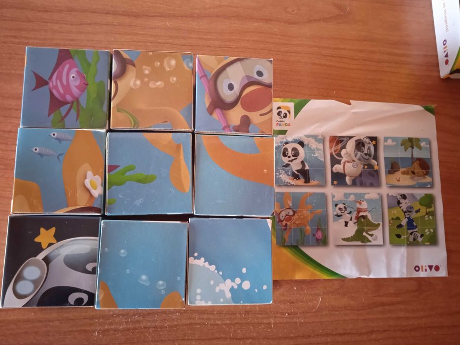 Puzzle em cubos do panda