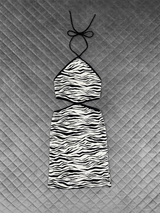Bershka short dress in zebra