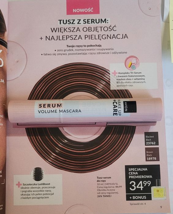 Tusz serum do rzęs czarny Avon