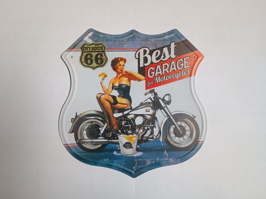 Nowy metalowy szyld Route 66 USA loft bar club motor garaż