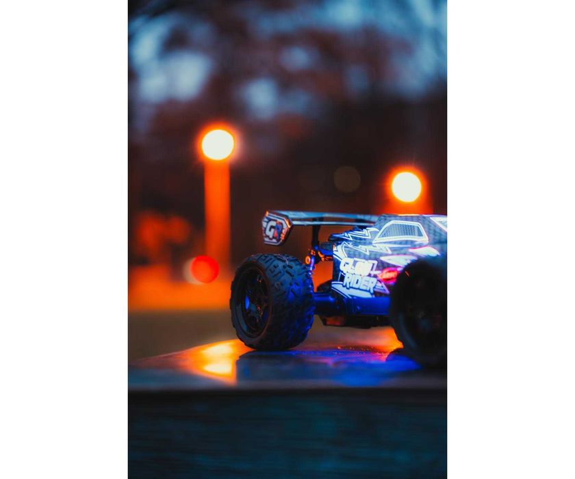 DUŻY Model Samochód RC Carson Glow Rider 1:12 Niebieski z podświetleniem LED