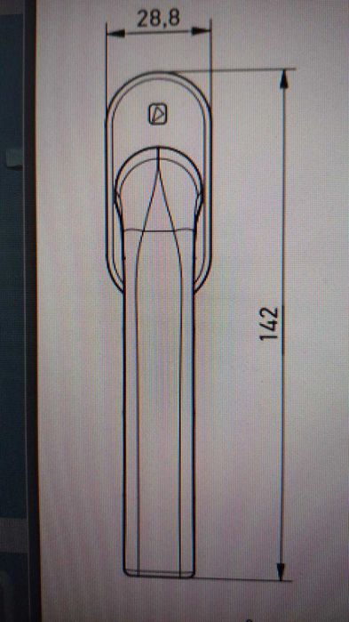 Ручка оконная Carina 37мм,закажи две третья в подарок