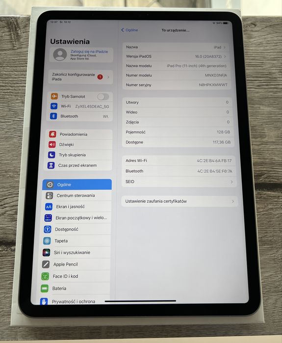 iPad Pro 11 4 Gen M2 Wifi 128GB Spacegrey Bateria 100%