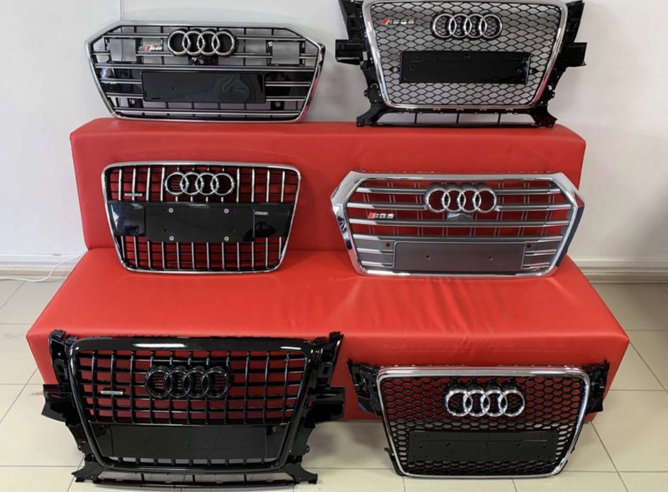 Решетка радиатора Audi Ауди А1 A3 A4 A5 Q3 Q5 Q7 Q8 A6 A7 A8 TT S RS
