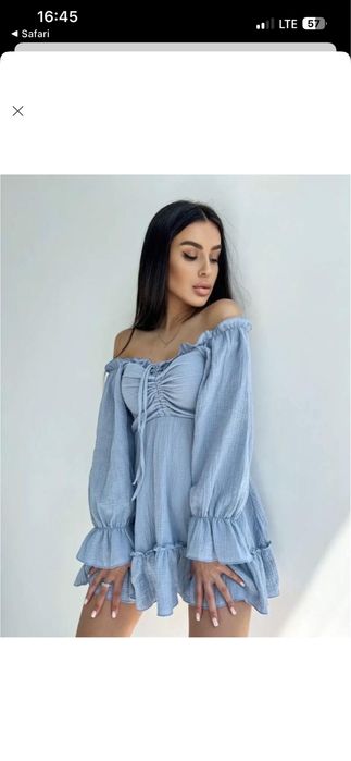 Муслінова сукня 42-44 блакитна
