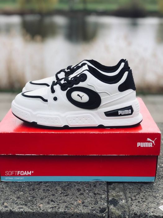 Молодежные красовки пума / Белые мужские кросовки puma / кожаные летние кросовки пума для мужчин / натуральная кожа